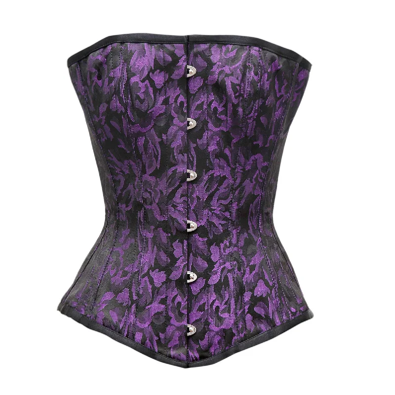 Agaasi Purple Black Brocade Overbust Corset