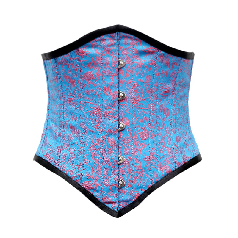 Gallie Red Turquoise Brocade Underbust Corset