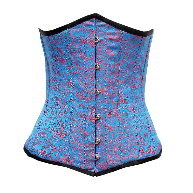 Hay Red Turquoise Brocade Underbust Corset