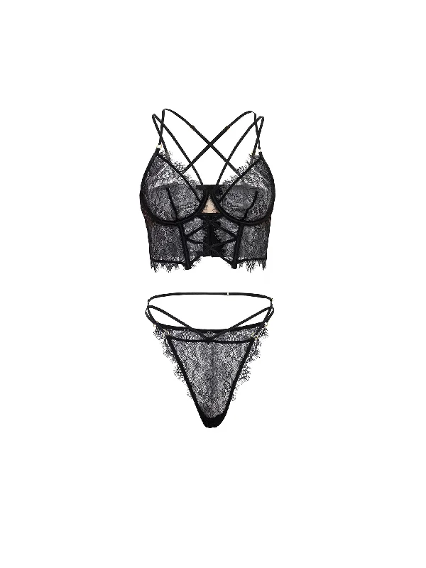 Indie Sheer Bustier Bra Set