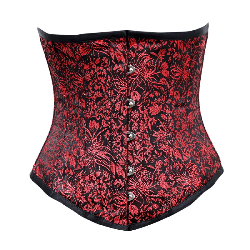 Liza Red Black Brocade Underbust Corset