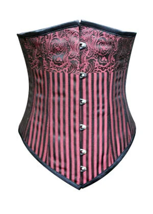 Plus Size Red and Black Long Underbust Corset Costume For Halloween