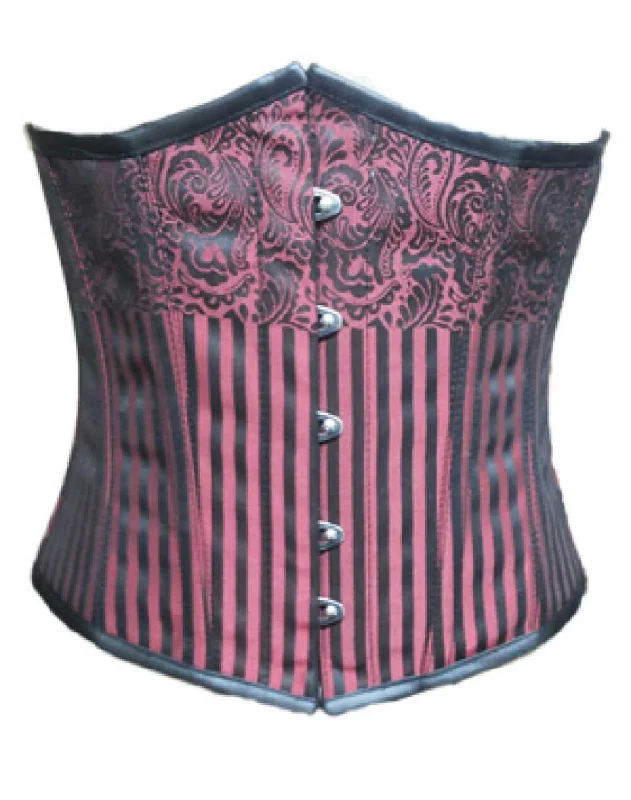 Plus Size pink and black Underbust brocade corset Costume For Halloween Top