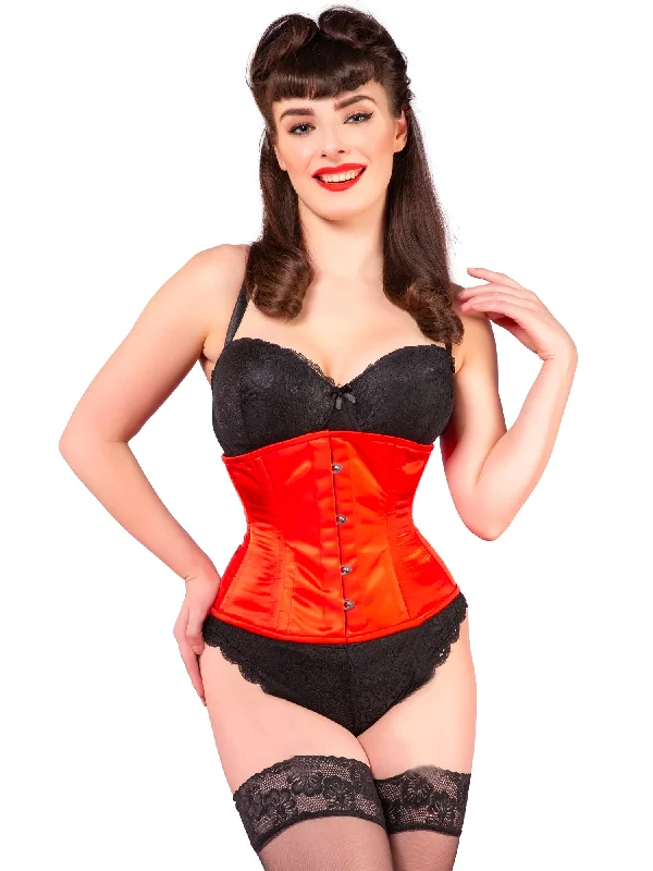 Satin Waist Cincher Red