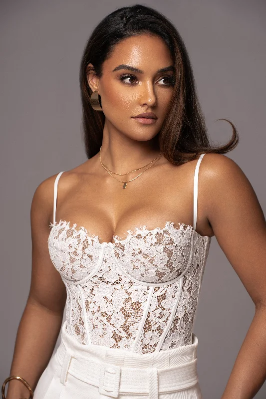 White Grecia Lace Bustier Top