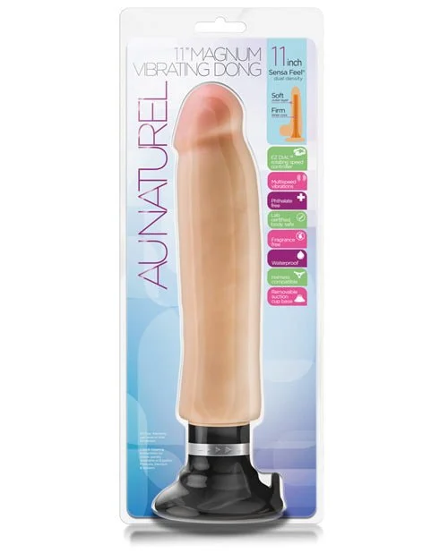 Au Naturel - 11 Inch Sensa Feel Magnum  Vibrating Dong - Beige