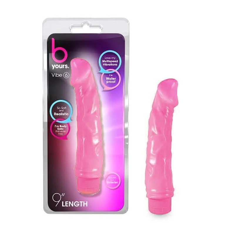 Blush B Yours Vibe 6 Realistic 9.25 in. Vibrating Dildo Pink