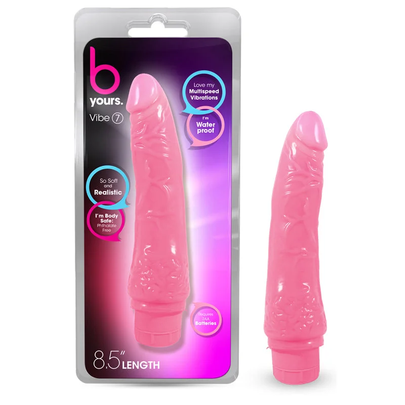 Blush B Yours Vibe 7 Realistic 8.75 in. Vibrating Dildo Pink