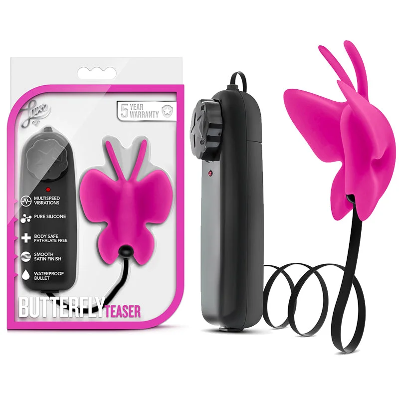 Blush Luxe Butterfly Teaser Remote-Controlled Silicone Mini Vibrator Fuchsia