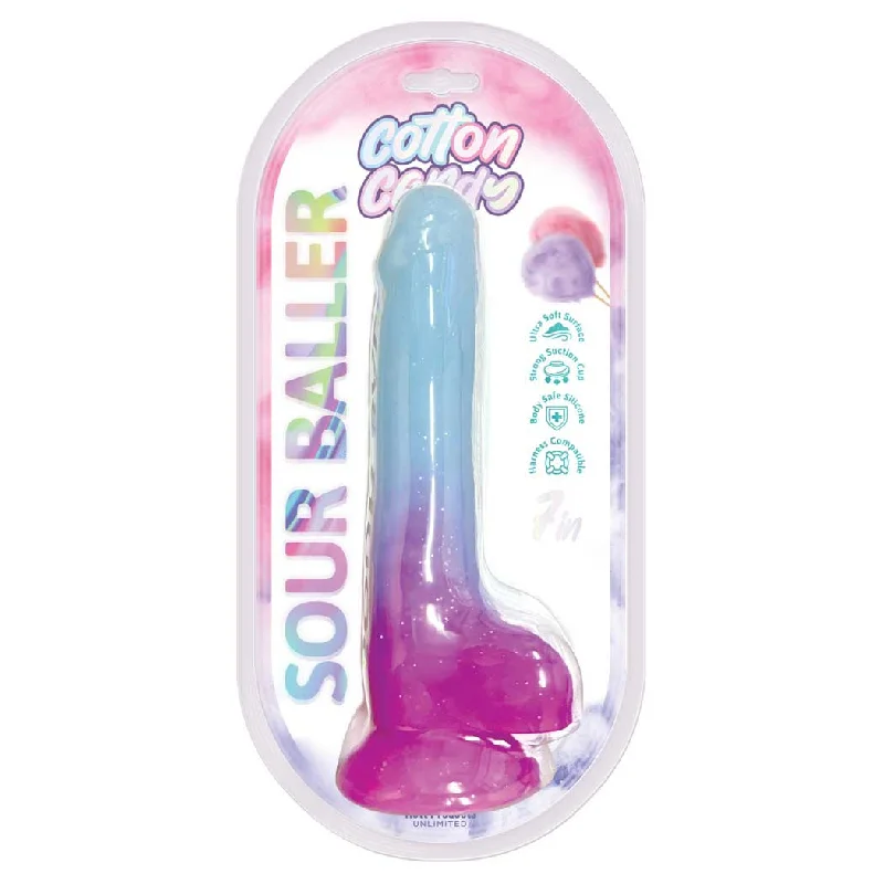 Cotton Candy Sour Baller 7" Dildo with Suction Cup