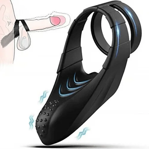 Double Penis Ring Vibrator with Taint Teaser