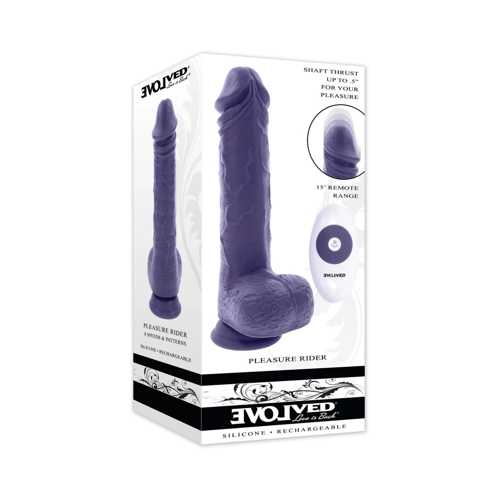 Evolved Pleasure Rider Rechargeable Silicone Thrusting Vibrating Dildo