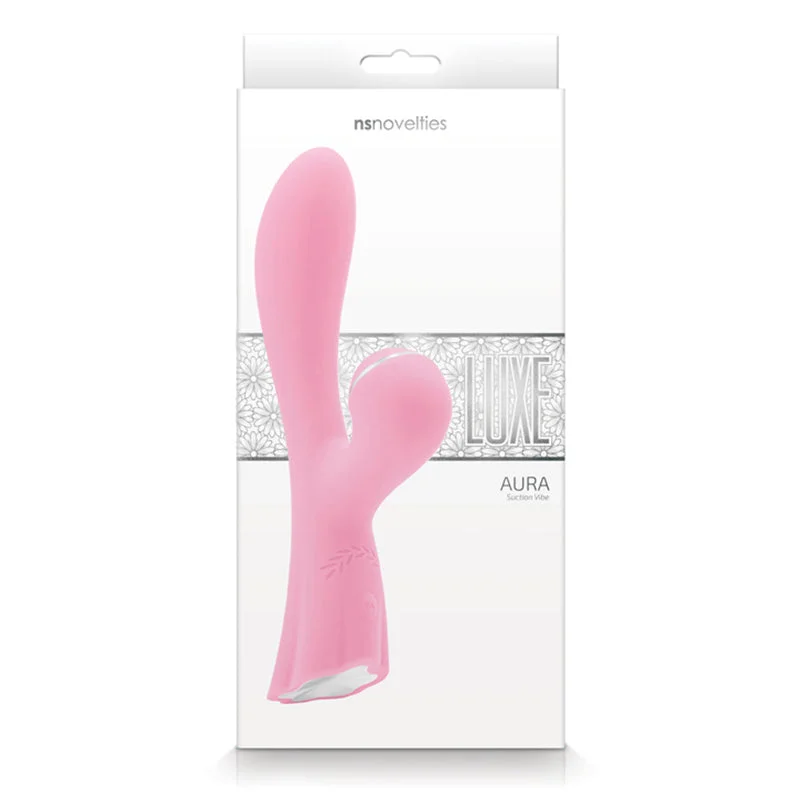 Luxe Aura Rechargeable Suction Dual Stimulator - Pink