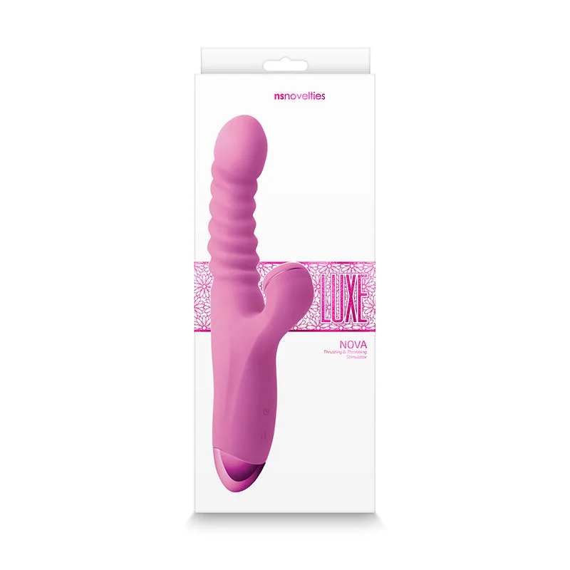 Luxe Nova Thrusting and Throbbing Dual Stimulator Pink