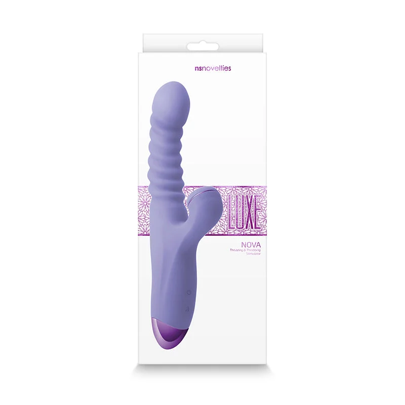 Luxe Nova Thrusting and Throbbing Dual Stimulator Purple