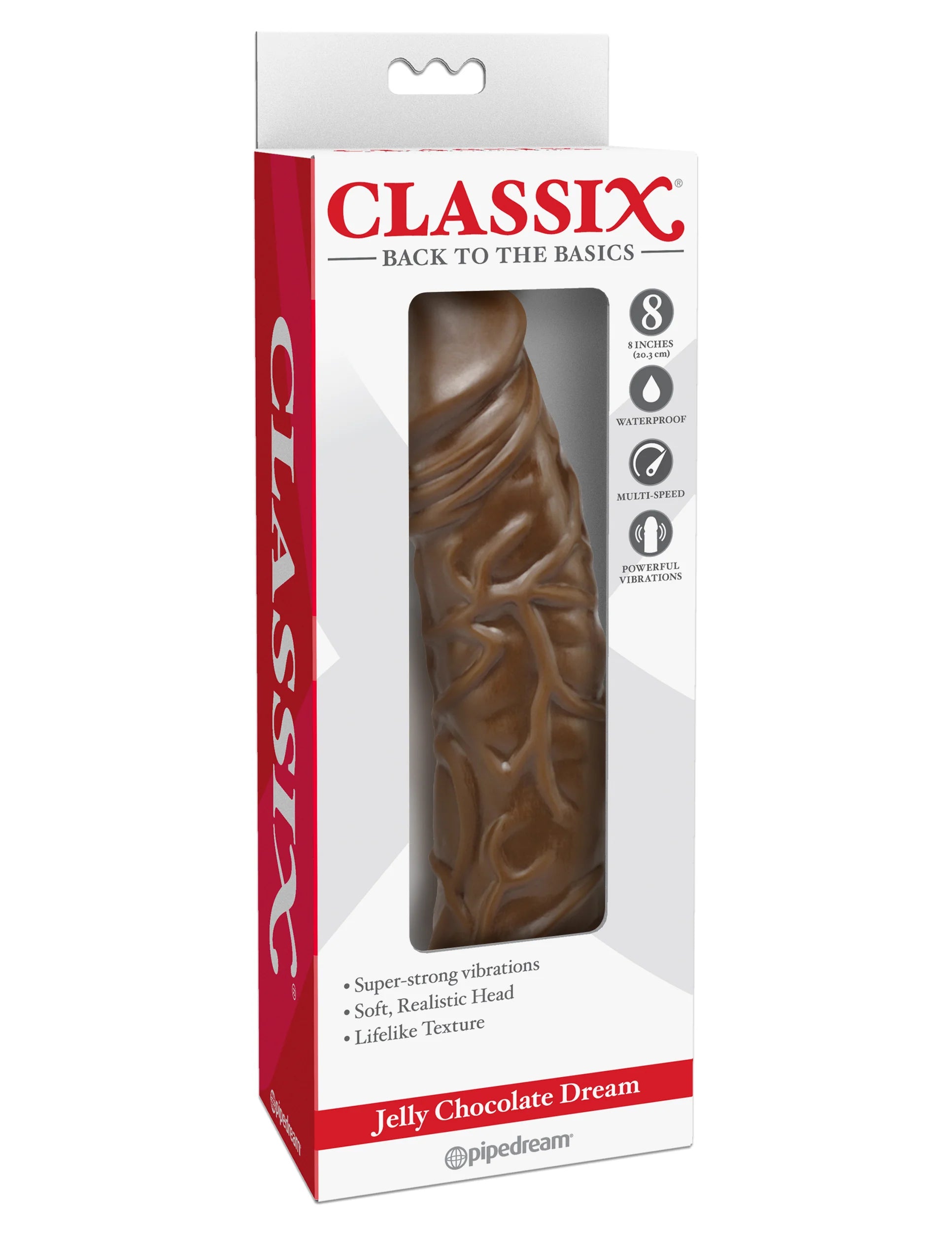 Pipedream Classix Jelly Chocolate Dream 8 in. Realistic Vibrating Dildo