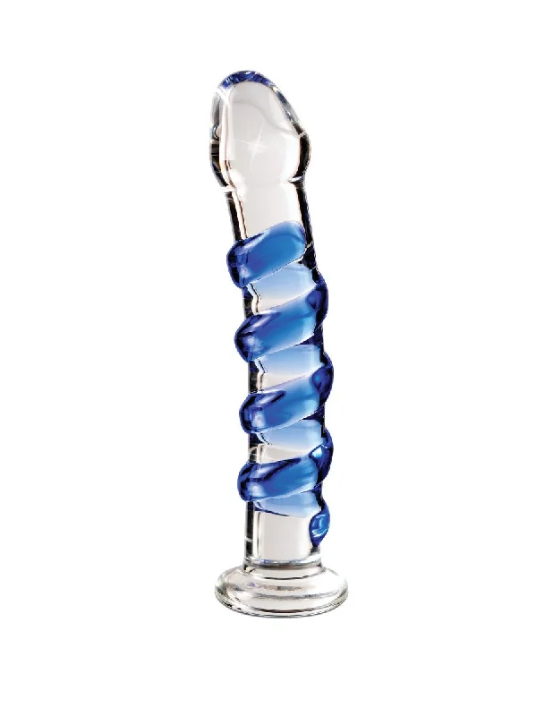 Pipedream Icicles No. 5 Blue Spiral Glass Dildo