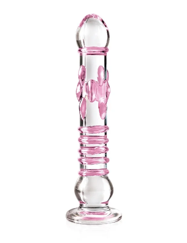 Pipedream Icicles No. 6 Pink Textured Glass Dildo