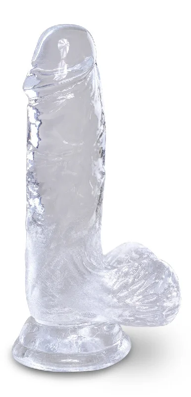 Pipedream King Cock Clear 5 Inch Suction Cup Dildo with Balls