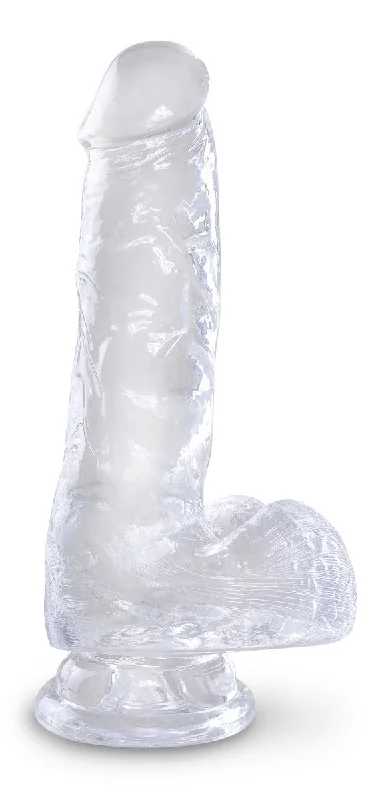 Pipedream King Cock Clear 6 Inch Suction Cup Dildo with Balls