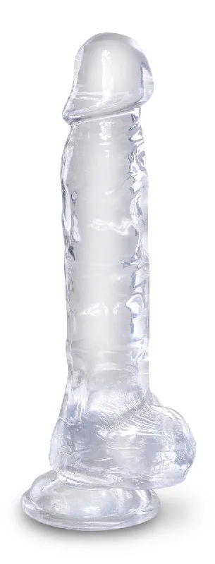 Pipedream King Cock Clear 8 Inch Suction Cup Dildo with Balls