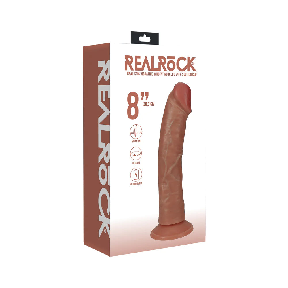 RealRock 8 in. Vibrating and Rotating Cock Regular Curved