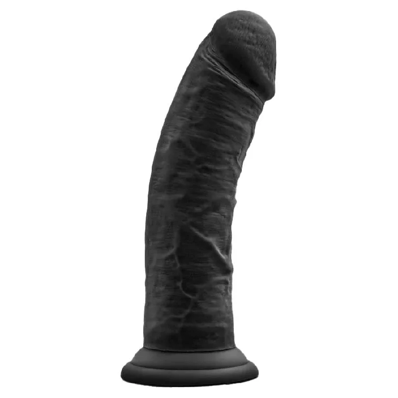 Ruse Jammy Realistic Curved G-Spot Black 8" Dildo with Suction Cup