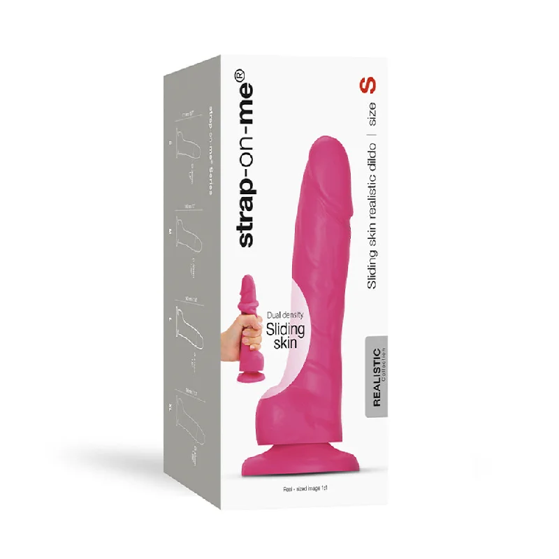 Strap-on-me Sliding Skin Realistic Dual-density Dildo Fuchsia S