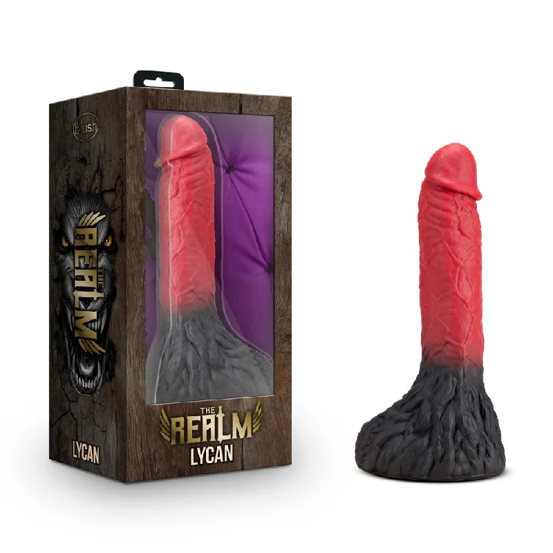 The Realm By Blush® | Lycan Red 10.5-Inch Long Dildo With Lock On Base