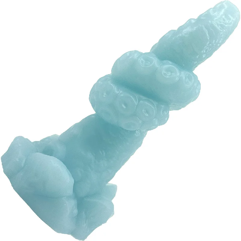 Uncover Creations Tentacle Knot II Glow In The Dark 8" Silicone Fantasy Dildo - Deep Dive Blue