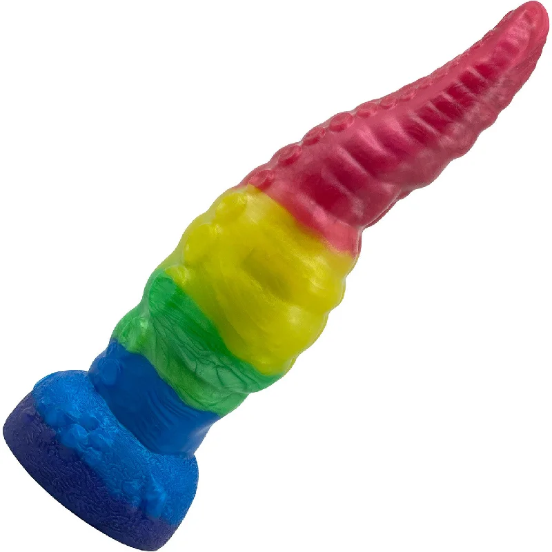 Uncover Creations The Tentacle Knot 8.5" Silicone Fantasy Dildo - Rainbow Brite