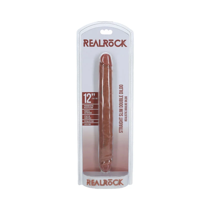 RealRock 12 in. Slim Double-Ended Dong Tan