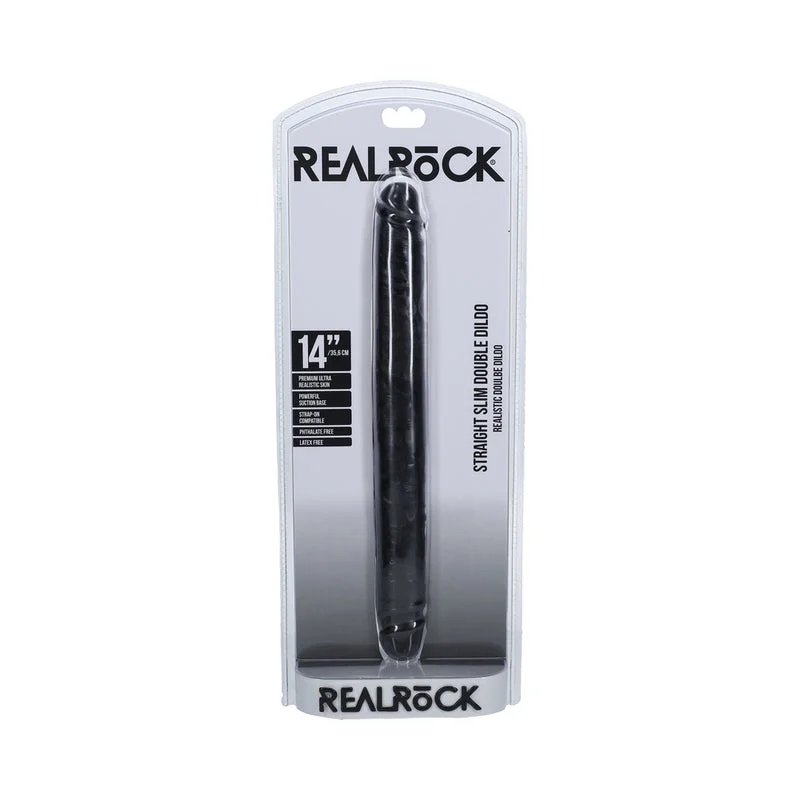 RealRock 14 in. Slim Double-Ended Dong Black