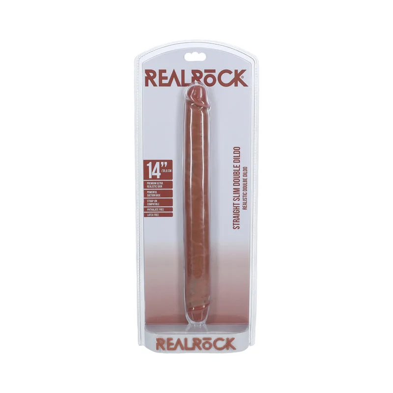 RealRock 14 in. Slim Double-Ended Dong Tan