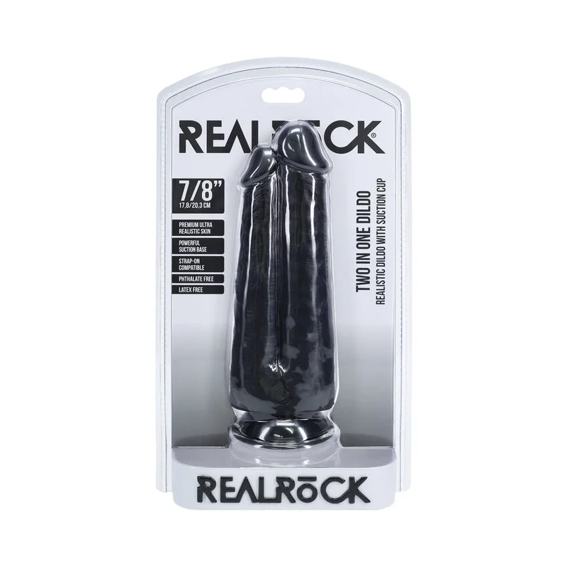 RealRock Two in One 7 in. / 8 in. Dildo Black